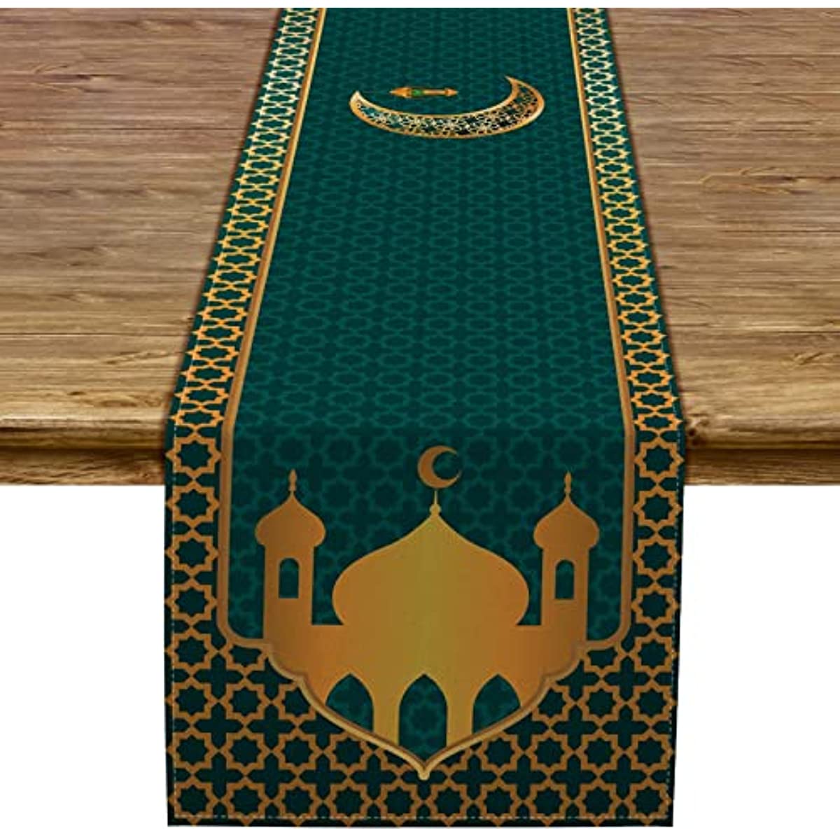 Ramadan Washable Table Runner Eid Mubarak Iftar Islamic Mosque Moon ...
