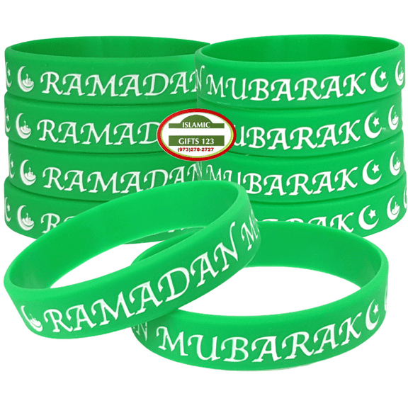 Ramadan Wristband[48 Pack] Wrist Bands Silicone Rubber Bracelets Ramadan Kids Favors Ramadan Favors Ramadan Toy Ramadan Mubarak Decoration Eid Gift Islamic Gifts 123