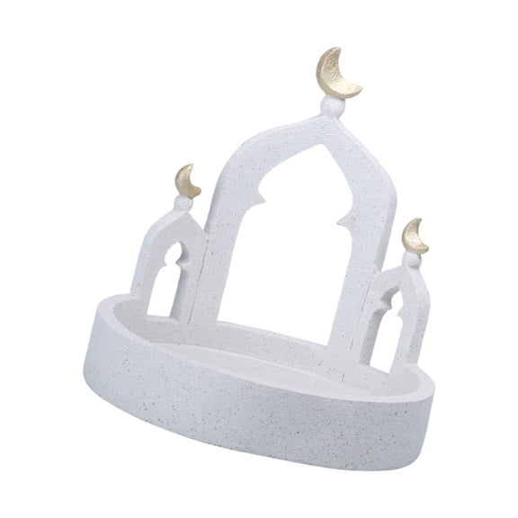 Ramadans Decorations for Eid Mubaraks Home Decorations Golden White Mosque Tower Craft Ornament Jewelry Storage Box
