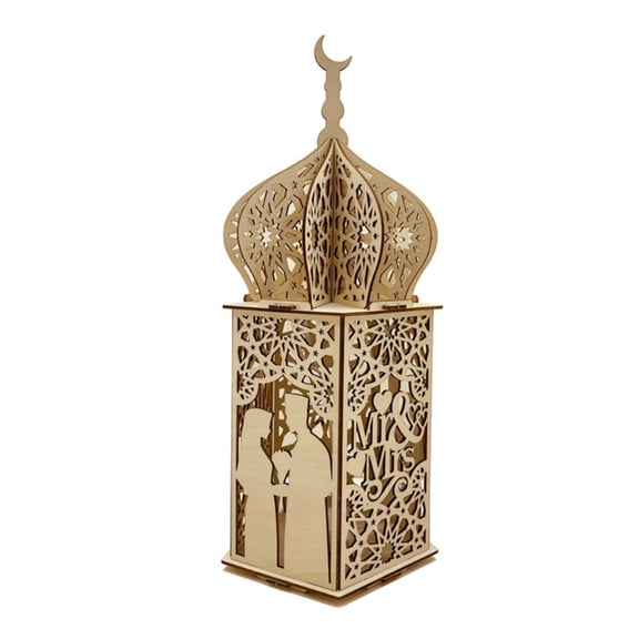 Ramadans Wooden Hollow Lantern Light Decorative Hanging Lantern Eid Mubarak Decorations for Party Wedding Home Decors