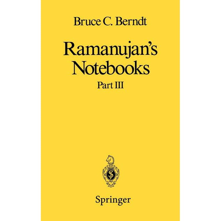 The lost notebook Ramanujan ラマヌジャン The Lost Notebook and Other Unpublished Papers of Srinivasa