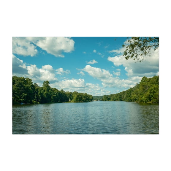 Ramapo River, Pompton Lakes 02 - Pompton Lakes New Jersey Photography Nature Landscape Scenic Summer Water Forest Unframed Wall Art Print 32 x 48 inches