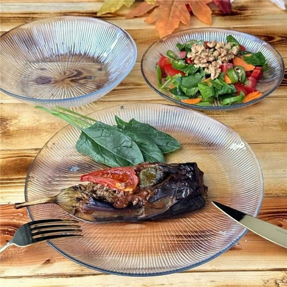 Ramart Studio Glass R1206-0 Cascata Glass Dinner Plate Set - 12 Piece