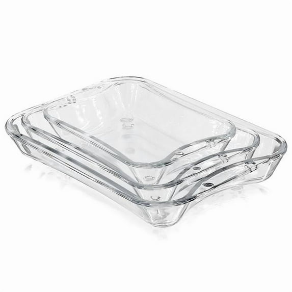 Ramart Studio Glass R1361-0 Prima Rectangular Glass Oven Dish - Set of 3