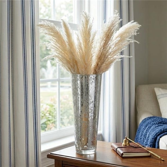 Ramart Studio Glass R1825-6 Iris Silver Marble Gilded Vase - 20 in.