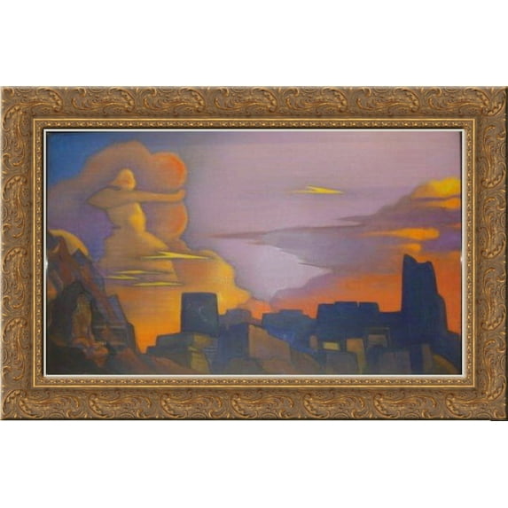 Ramayana 24x16 Gold Ornate Wood Framed Canvas Art by Nicholas Roerich