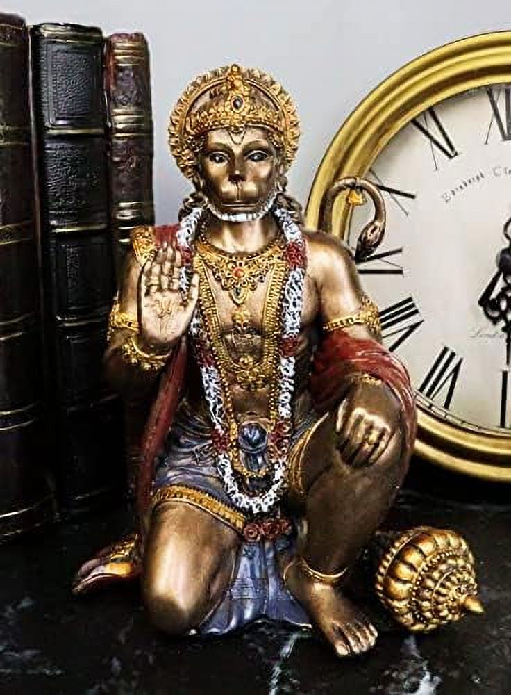 Ramayana Hanuman Vanara Monkey Hindu God Figurine 6" H Hinduism Deity