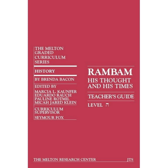 Rambam: His Thought and His Time (Teacher's Guide), (Paperback)