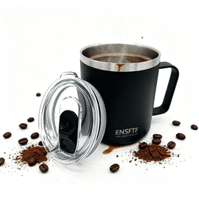 Rambler 14 oz Ceramic Lined Stackable Mug, Vacuum Insulated, Stainless Steel with MagSlider Lid, Black