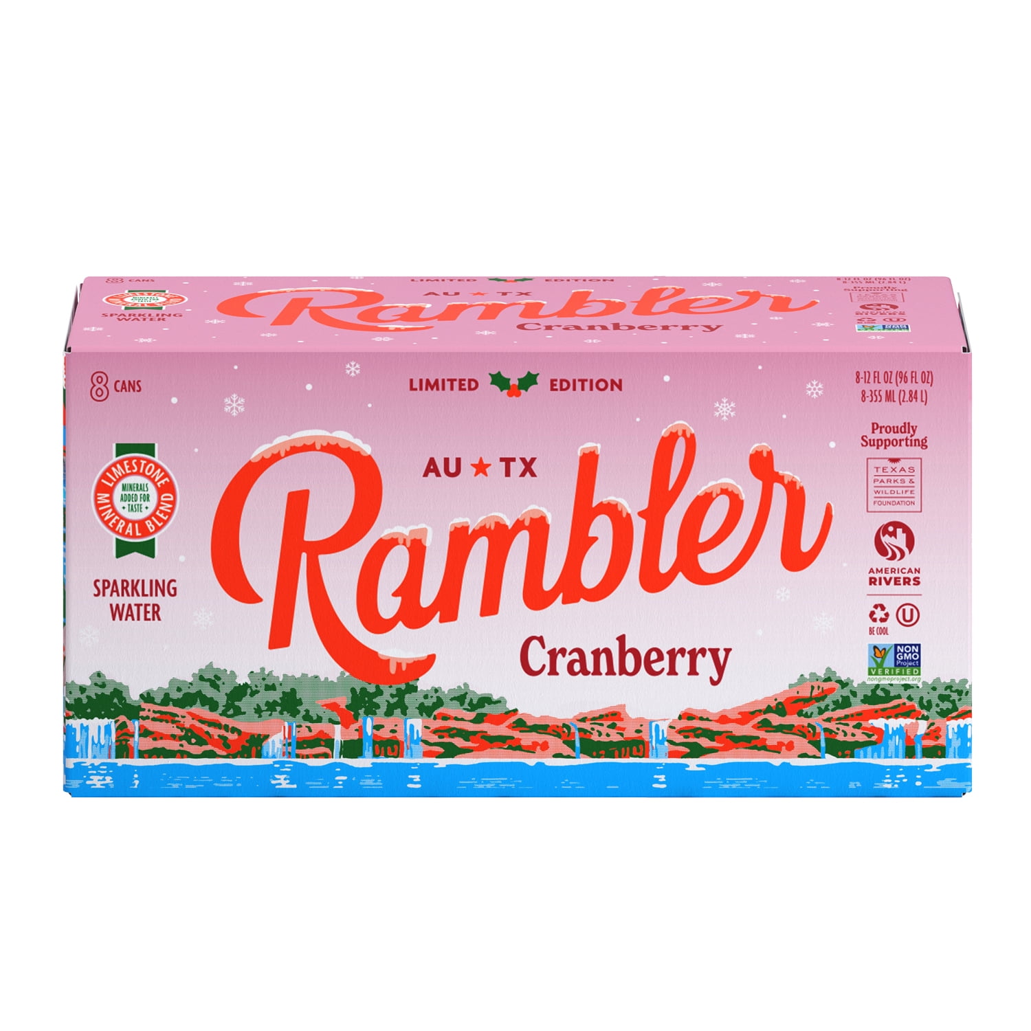 Rambler Cranberry Sparkling Water 8 - 12 fl oz Cans