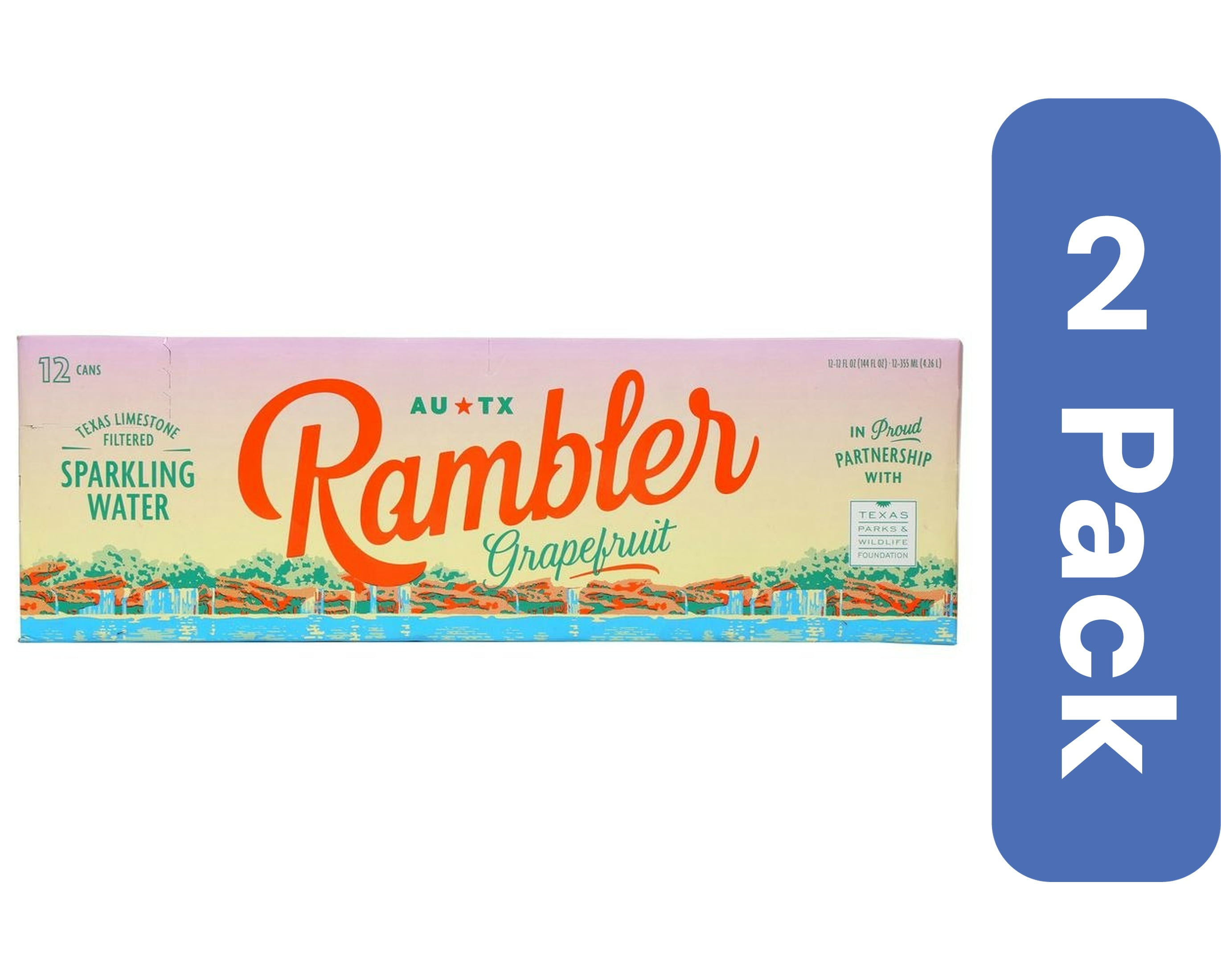 (Pack Of 2) Rambler Sparkling Water Grapefruit 144 Fl Oz