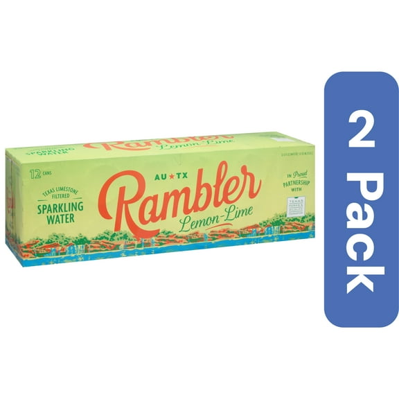 Rambler Sparkling Water Lemon Lime 12 Pack 144 fl oz (Pack of 2)