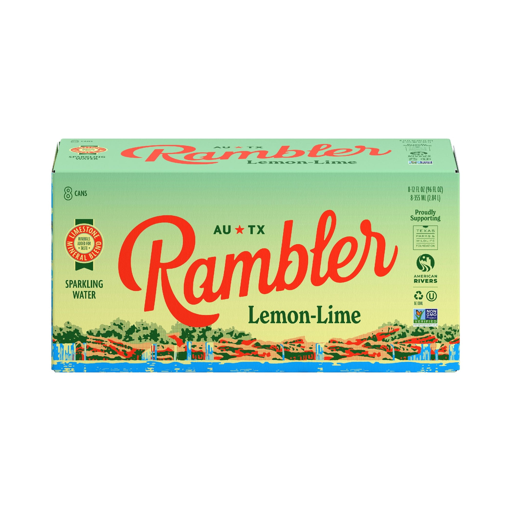 Rambler Lemon Lime Sparkling Water 8 - 12 fl Oz Cans