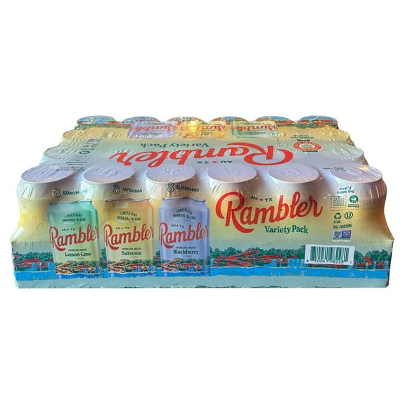 Rambler Sparkling Water, Variety Pack, 12 Fluid Ounce (Pack of 24)