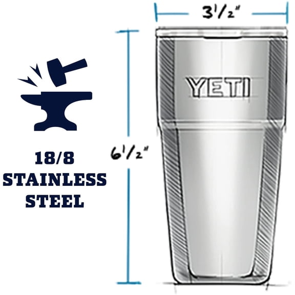 Rambler Stackable Pint, Vacuum Insulated, Stainless Steel with MagSlider Lid