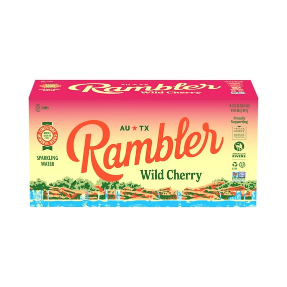 Rambler Wild Cherry Sparkling Water 8pk cans, 12oz