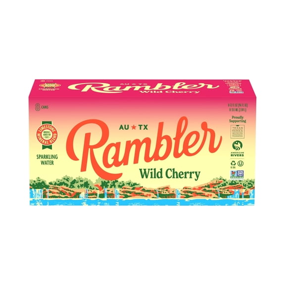 Rambler Wild Cherry Sparkling Water 8pk cans, 12oz