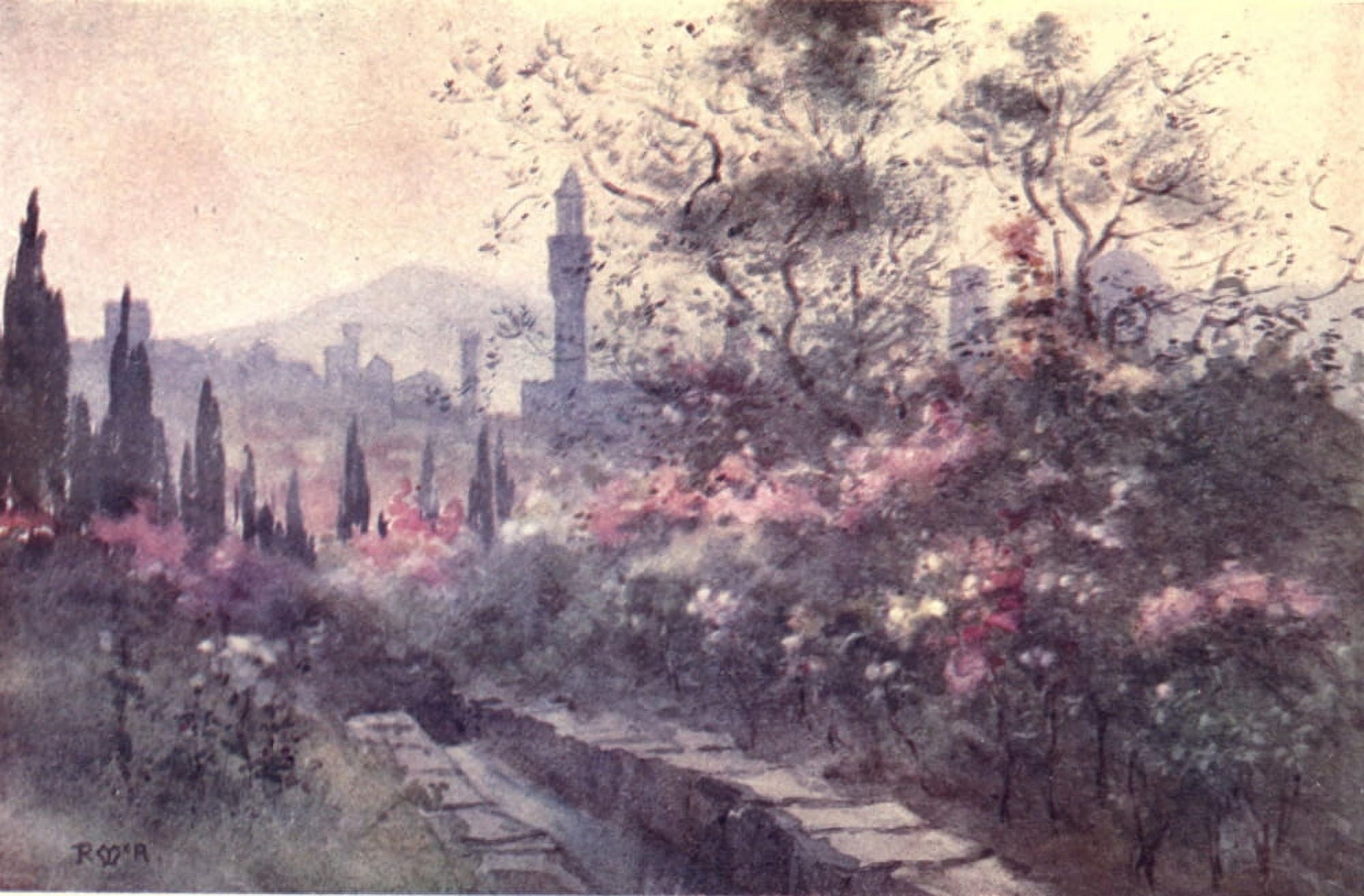 Rambles in Florence 1912 From the Rose-garden Canvas Art - Rose McAndrew (18 x 24)
