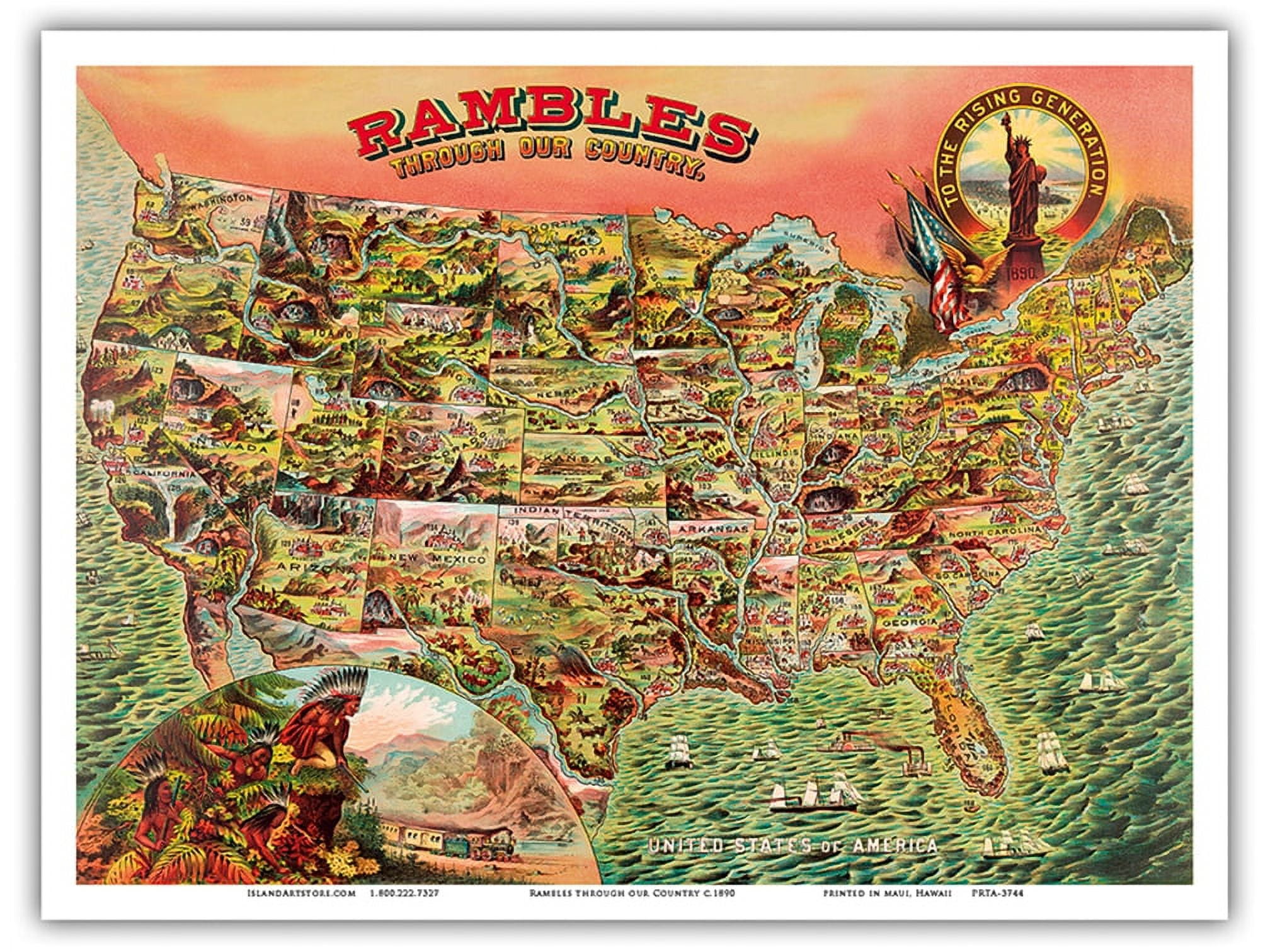 Rambles through our Country Map - Rambles Through Our Country Map Of The United States 1890s Vintage Pictorial Map Master Art Print Unframed 9in X 12in Afd68236 C6ea 48fe 9e2a E36e0da91ca4.385930fa565f9ee3892e4bc956f06ea7 