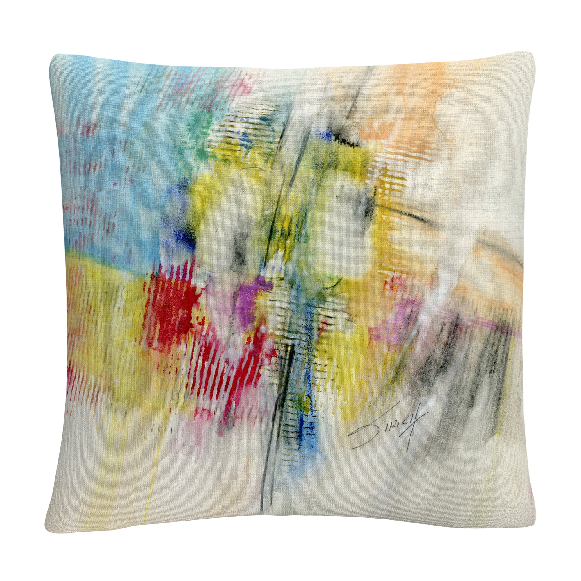 Ramblings' Colorful Shapes Line Composition By Anthony Sikich 16 X 16 Decorative Throw Pillow