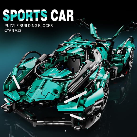 Rambo Blue Magic Concept Edition Sports Car Model Building Block 1:14 Scale 1148 Pieces