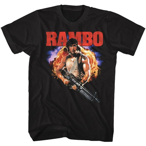 Rambo Explode Black Adult T-Shirt
