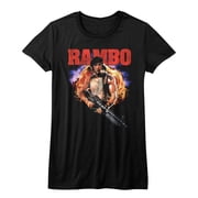 Rambo Explode Black Junior Womens T-Shirt