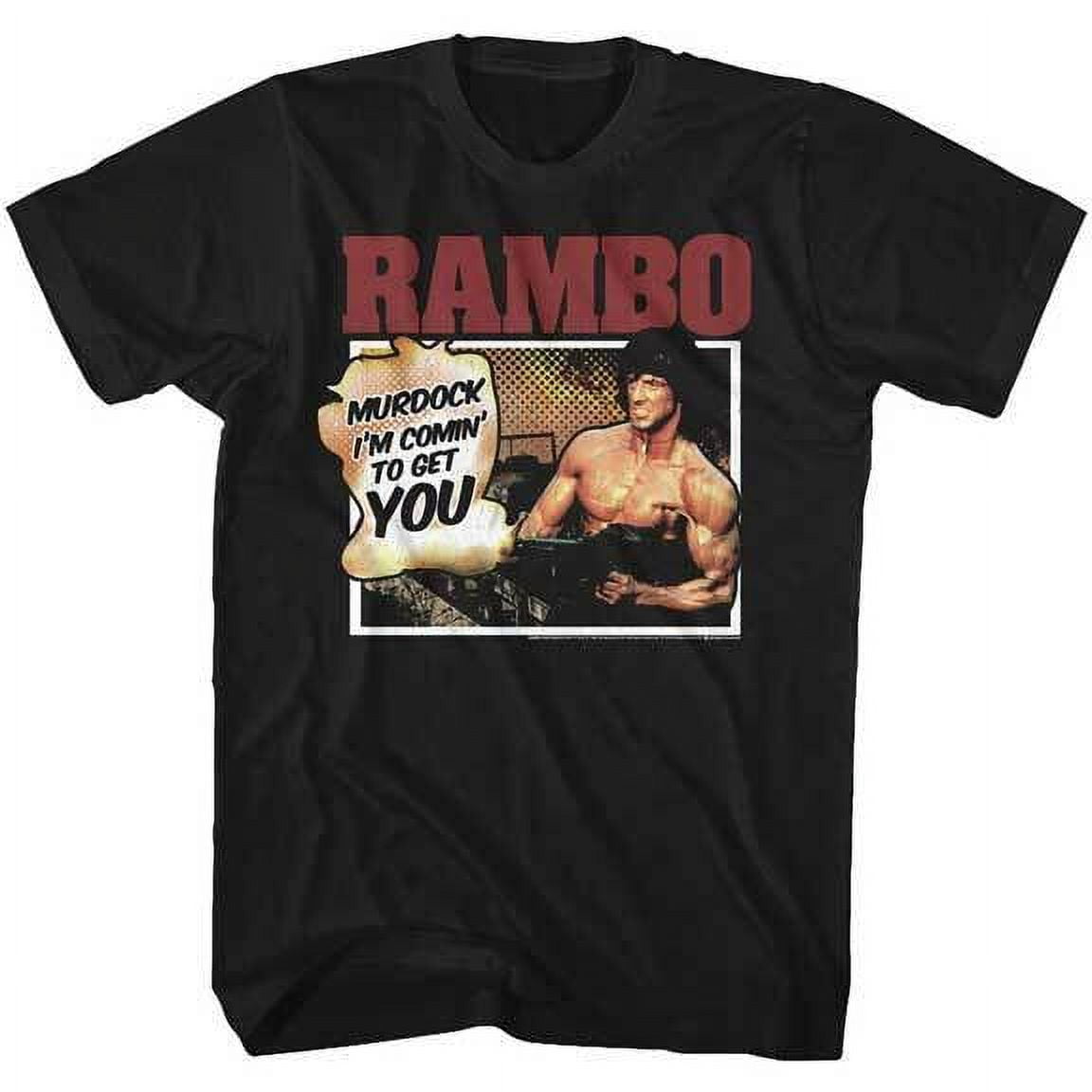 Rambo First Blood Murdock I'm Comin To Get YOU Men's T Shirt 80's Movie ...