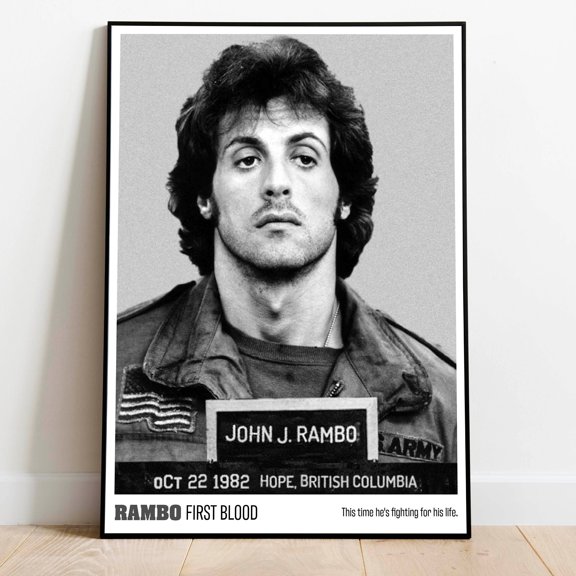 Rambo First Blood Stallone Mug Shot Movie Quote Wall Art Print