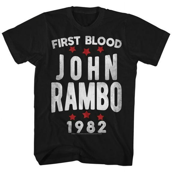 Rambo Stars Black Adult T-Shirt 6Xl
