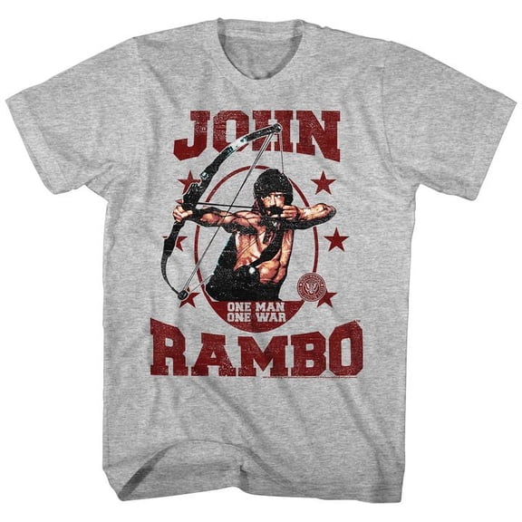 Rambo One Man One War Gray Heather Adult T-Shirt 2Xlt