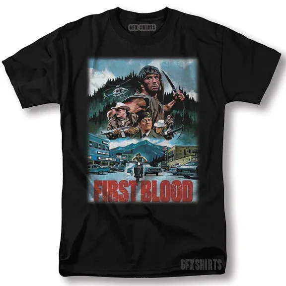 Rambo Shirt First Blood Movie Classic Retro Vintage Graphic Design T-Shirt