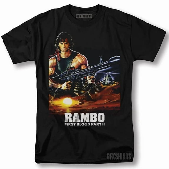 Rambo Shirt First Blood Movie Classic Retro Vintage Graphic Design T-Shirt