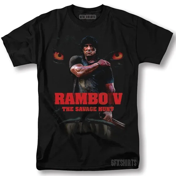 Rambo Shirt Graphic Movie Classic Retro Vntg Graphic Design T-Shirt