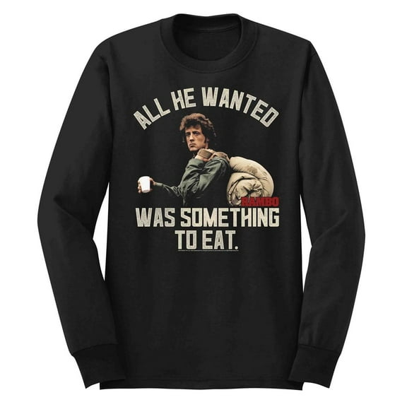 Rambo Something To Eat Black Long Sleeve T-Shirt