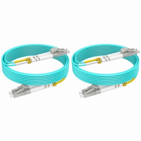 RamboCables LC to LC Multimode Fiber Patch Cable, 49ft/15m-2PACK MM OM3 Fiber Optic Cable 10G/40G/100G Duplex LSZH,