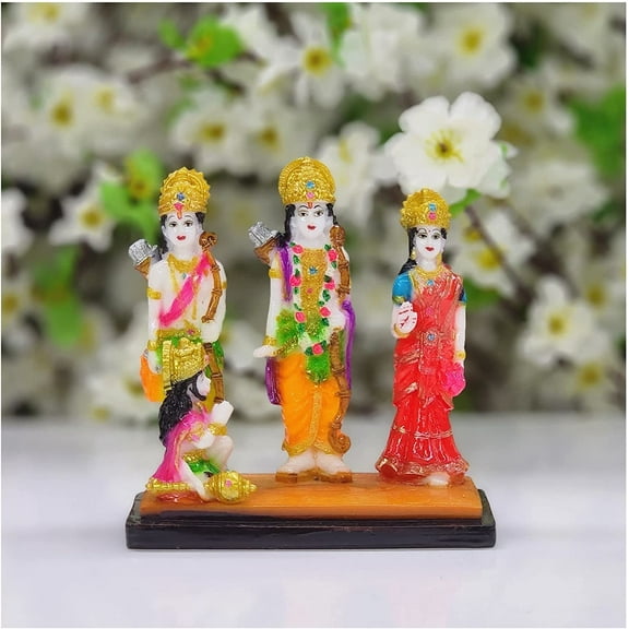 Ramdarbar Statue in Resin Lord Ram Family Statue Hindu God Family Idol Lord Ram, Sita, Laxman & Hanuman Statue Ram Parivar Statue Ramdarbar Idol Indian God Statue - AtoZ India Cart