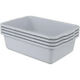 thumbnail image 1 of Ramddy 4 Pack 32 Liter Commercial Bus Tubs, Grey Plastic Bus Bin, Extra Large Dish Basin, 1 of 7