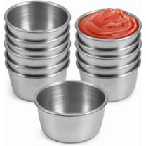 Ramekin Sauce Dipping Bowl Mini Sauce Cups Pudding Condiment Cups for Home Party Stainless Steel (Sliver 12 Pack 40ml)