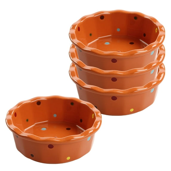 Ramekins 12 Oz Oven Safe, Creme Brulee Ramekins, Souffle Cups, Souffle Dishes For Oven-orange-Set of 4