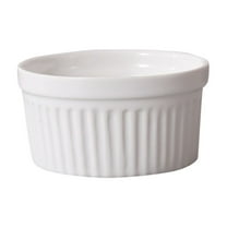 Ramekins 4 oz Oven Safe, Porcelain Creme Brulee Ramekins Pudding Custard Cups Ceramic Souffle Dishes Ramakan Ramiken Ramicans Baking Bowls Set of 4