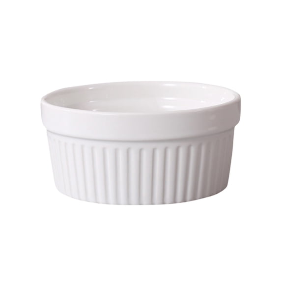 Ramekins 4 oz Oven Safe, Porcelain Creme Brulee Ramekins Pudding Custard Cups Ceramic Souffle Dishes Ramakan Ramiken Ramicans Baking Bowls Set of 4