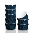 thumbnail image 1 of Ramekins Bowls, Set of 8, Porcelain Dipping Sauce Bowls, Oven Safe, Classic Style Ramekins for Baking Souffle Ramekins, Creme Brulee Porcelain Ramekins,Blue and White, 1 of 7