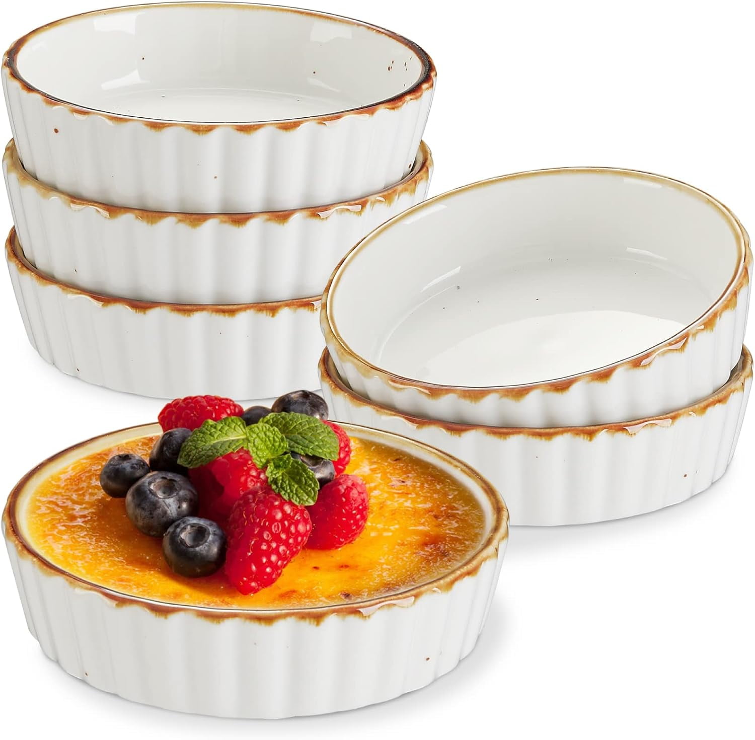 Ramekins Set of 14, Creme Brulee Ramekins Oven Safe 4 oz Ceramic ...