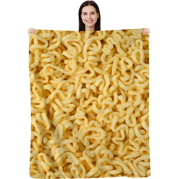 Ramen Blanket Funny Instant Noodles Soup Realistic Food Throw Blankets for Kids Teens Adults,Super Soft Cozy Flannel Microfiber Lightweight Fluffy Plush Blanket for Sofa Bed Travel Camping 60"x50"