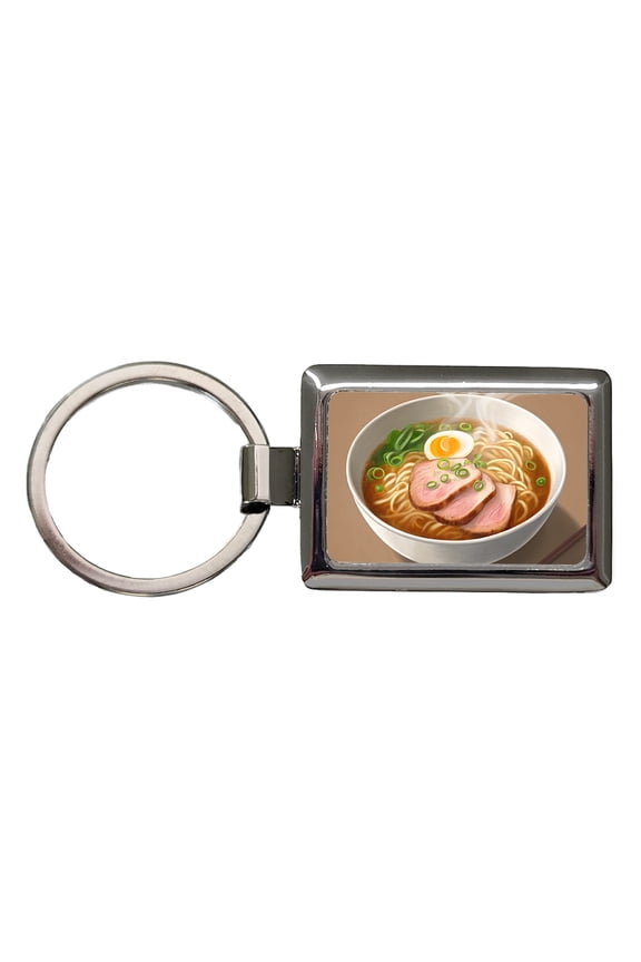 Ramen Bowl Delicious Metal Rectangle Keychain