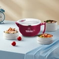 thumbnail image 1 of Ramen Bowl, Double Wall Stainless Steel Rapid Noodle Cooker with Drains, Lid, Handle, Mobile Phone Holder, Only with Hot Water, Ramen Soup Bowl for Office College Dorm Room, 1 of 7