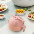 thumbnail image 1 of Ramen Bowl,Microwave Ramen Cooker,Plastic Mixing Salad Pasta Fruit Rice Cereal Instant Noodles Soup Maker Plates Bowls with Lids Set, for Kitchen College Dorm Room, Pink, 1 of 5