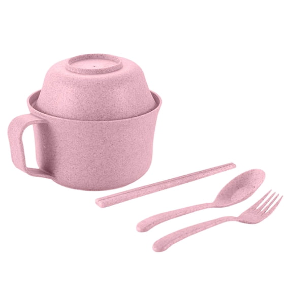 Ramen Bowl Set 6-Piece Microwave-Safe Fiber Bowls with Chopsticks Spoon Fork for Dorm Room Use