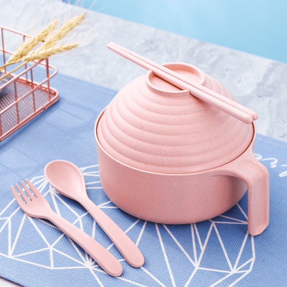 Ramen Bowl Set Ramen Noodles Bowl With Chopsticks Ramen Bowl Microwavable Cooker Bowl with Lid